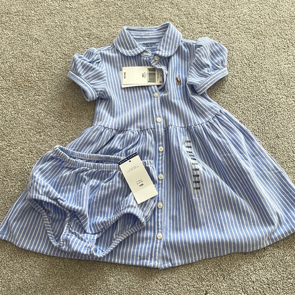 Toddler blue polo dress